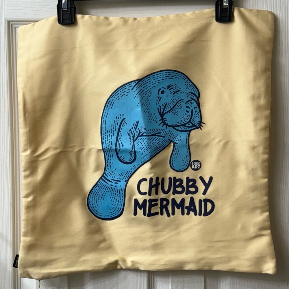 Chubby mermaid funny handmade pillow‎ case